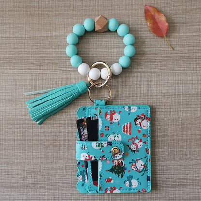 Assorted Print Silicone Wristlet with Wallet