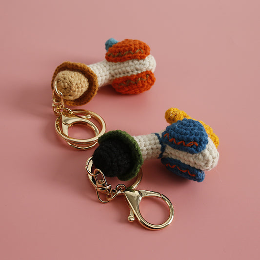 Woven Duck wearing Hat Keychain