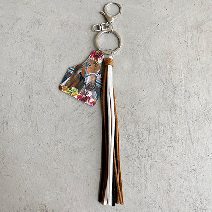 Cow with Tassel Keychain