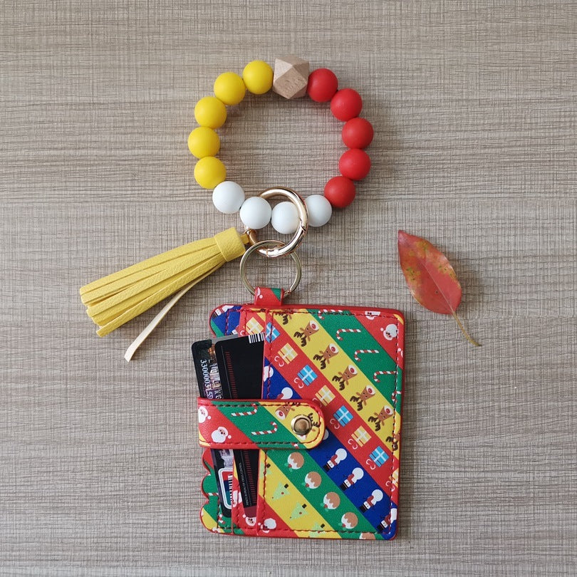 Assorted Print Silicone Wristlet with Wallet