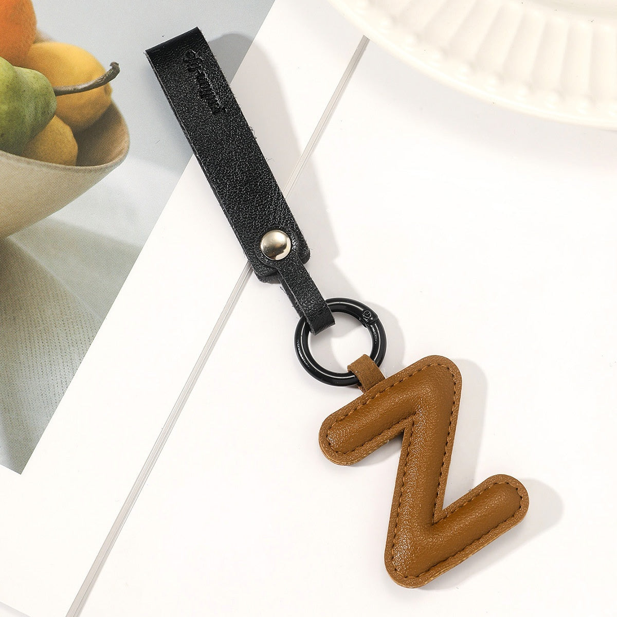 Leather Letter Keychain