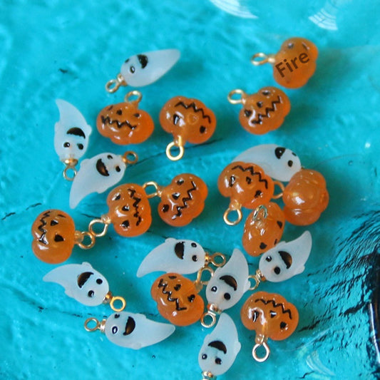 Mini Pumpkin and Ghost Pendants