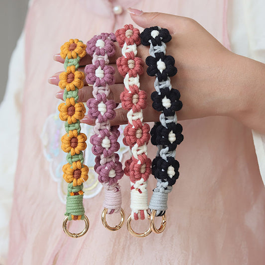 Cute Flower Macrame Keychain