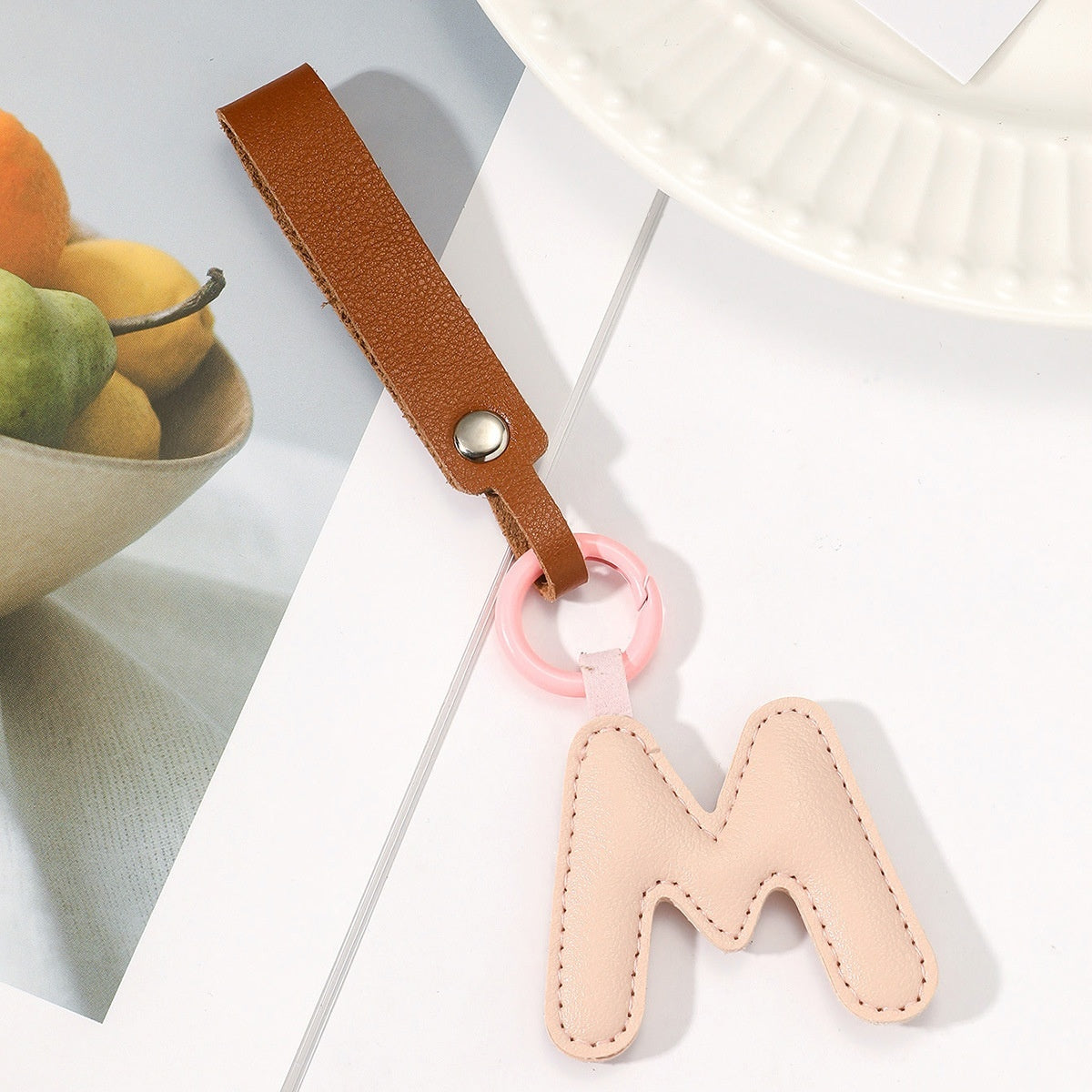 Leather Letter Keychain
