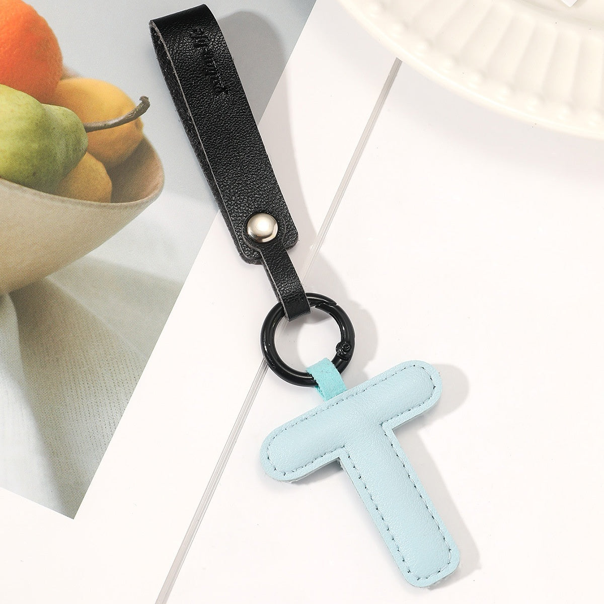 Leather Letter Keychain