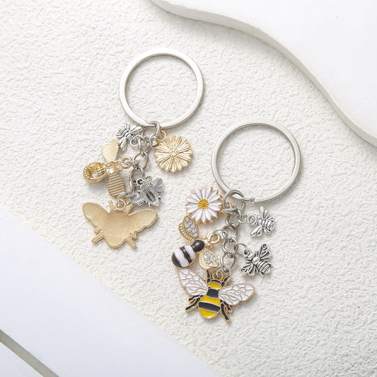 Bee Sunflower Keychain
