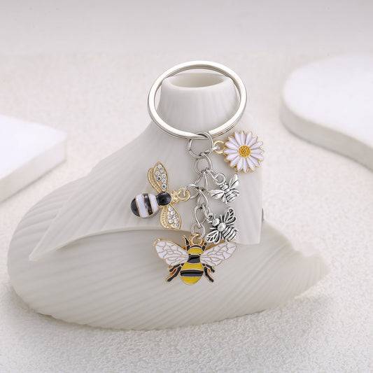 Bee Sunflower Keychain