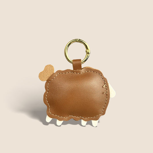 Leather Lamb Handbag Keychain