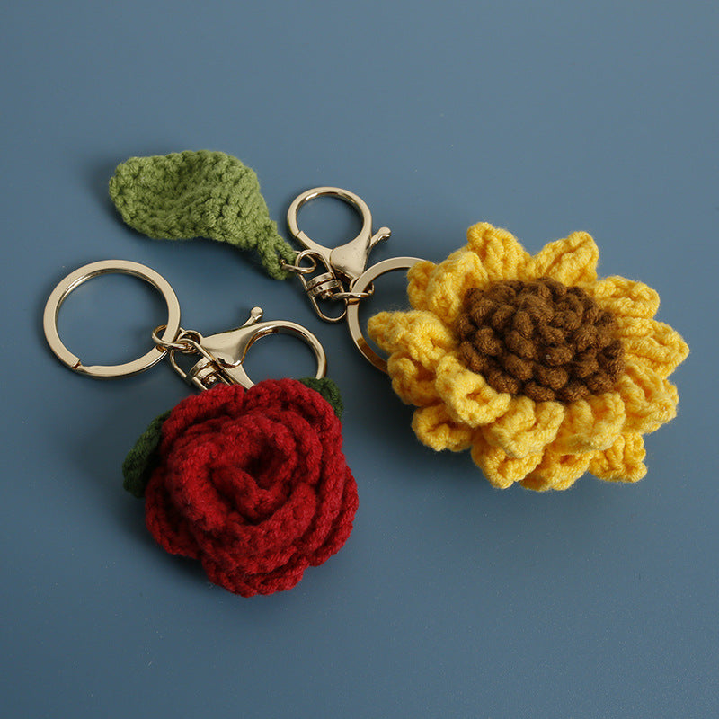 Woven Flower Keychains