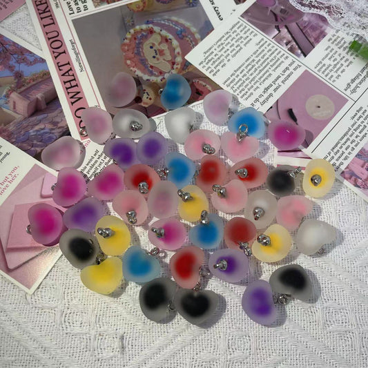 Double Layer Frosted Heart Pendants