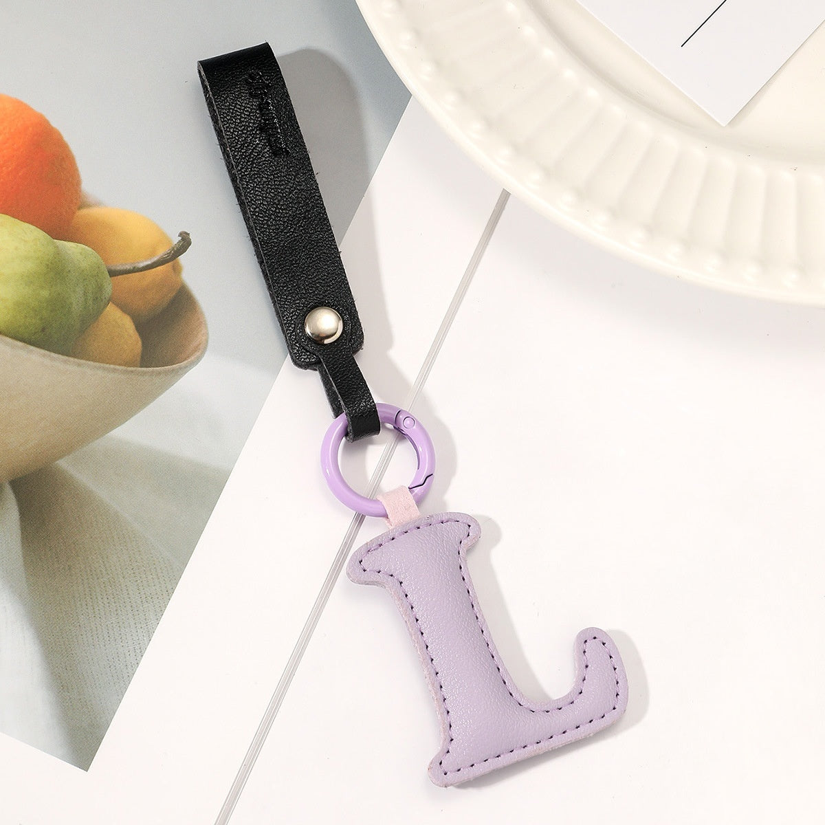 Leather Letter Keychain