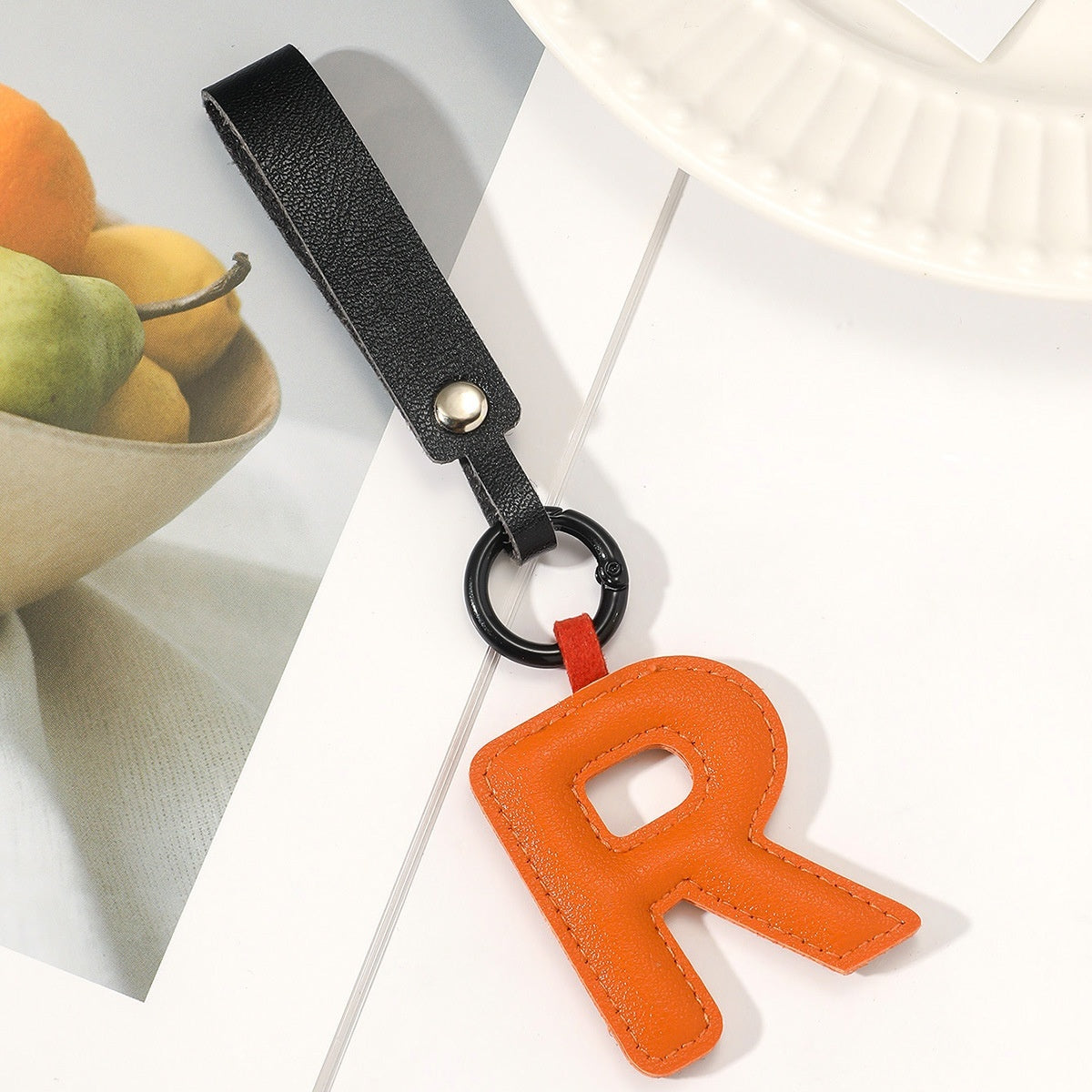 Leather Letter Keychain