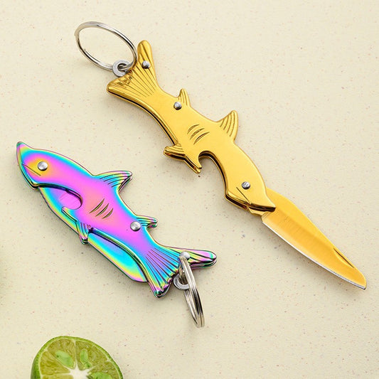 Folding Knife Keychain - Fish