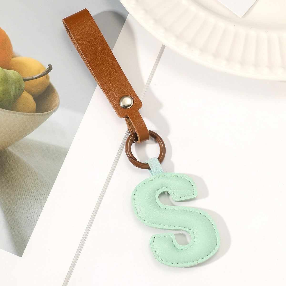 Leather Letter Keychain