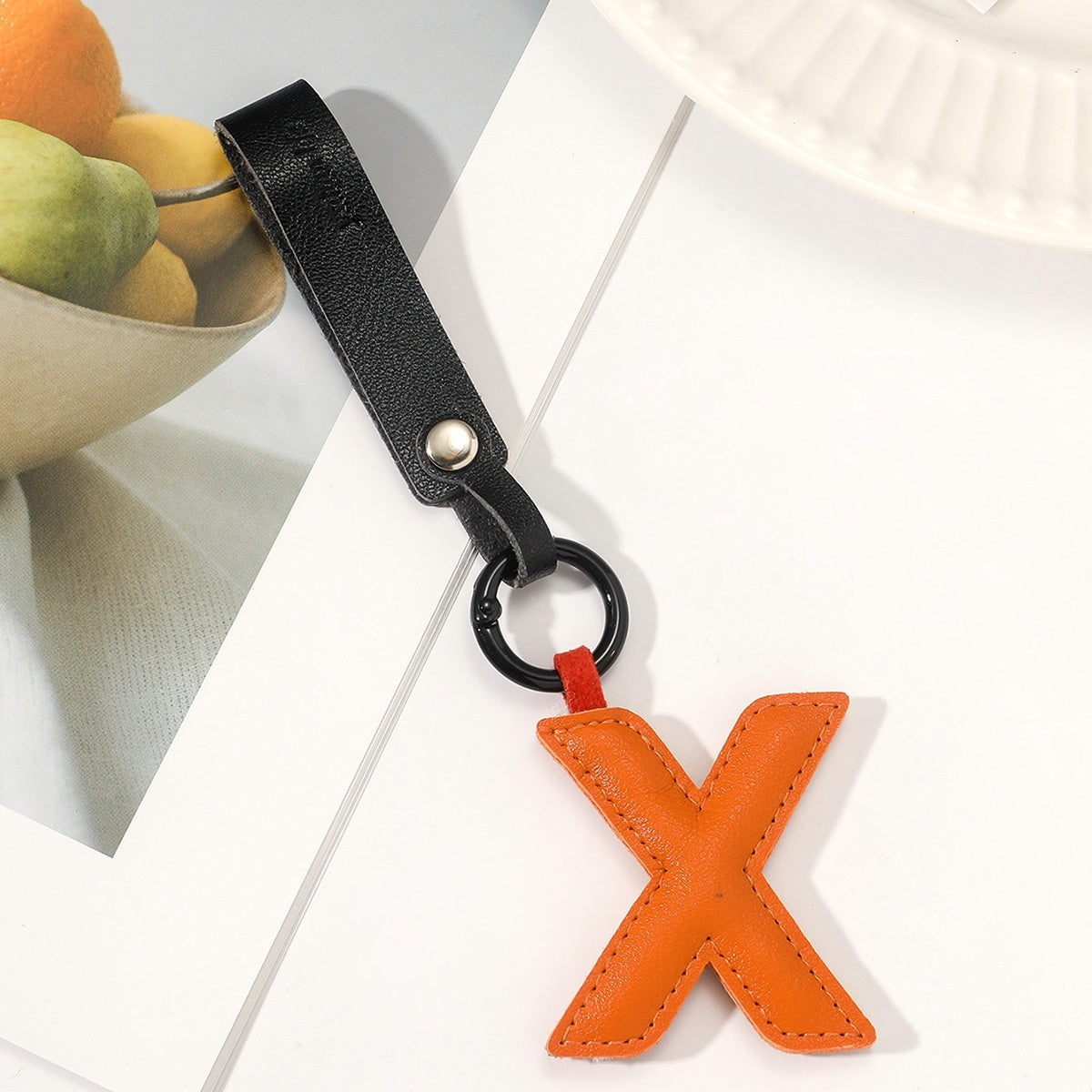 Leather Letter Keychain