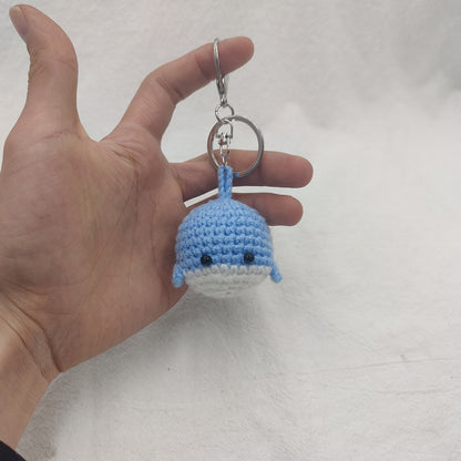 Crocheted Dancing Whale Keychain