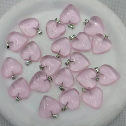 Glass Heart Pendants