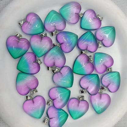 Glass Heart Pendants