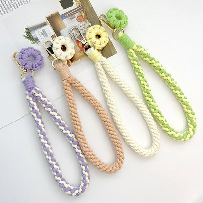 Macrame Spiral Flower Keychain