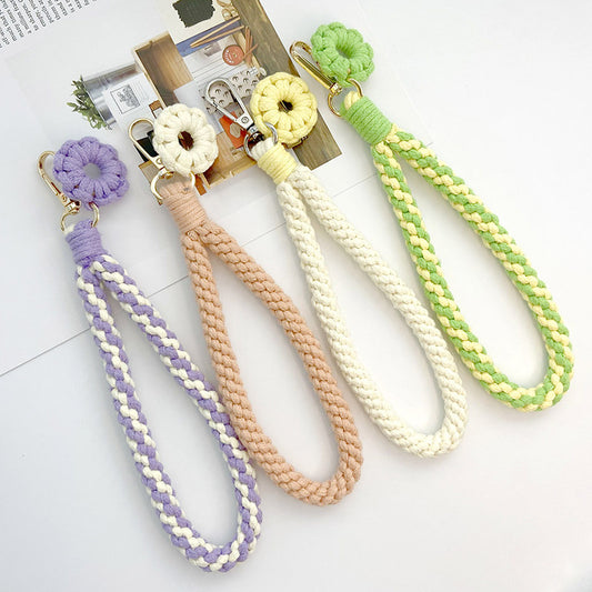 Macrame Spiral Flower Keychain