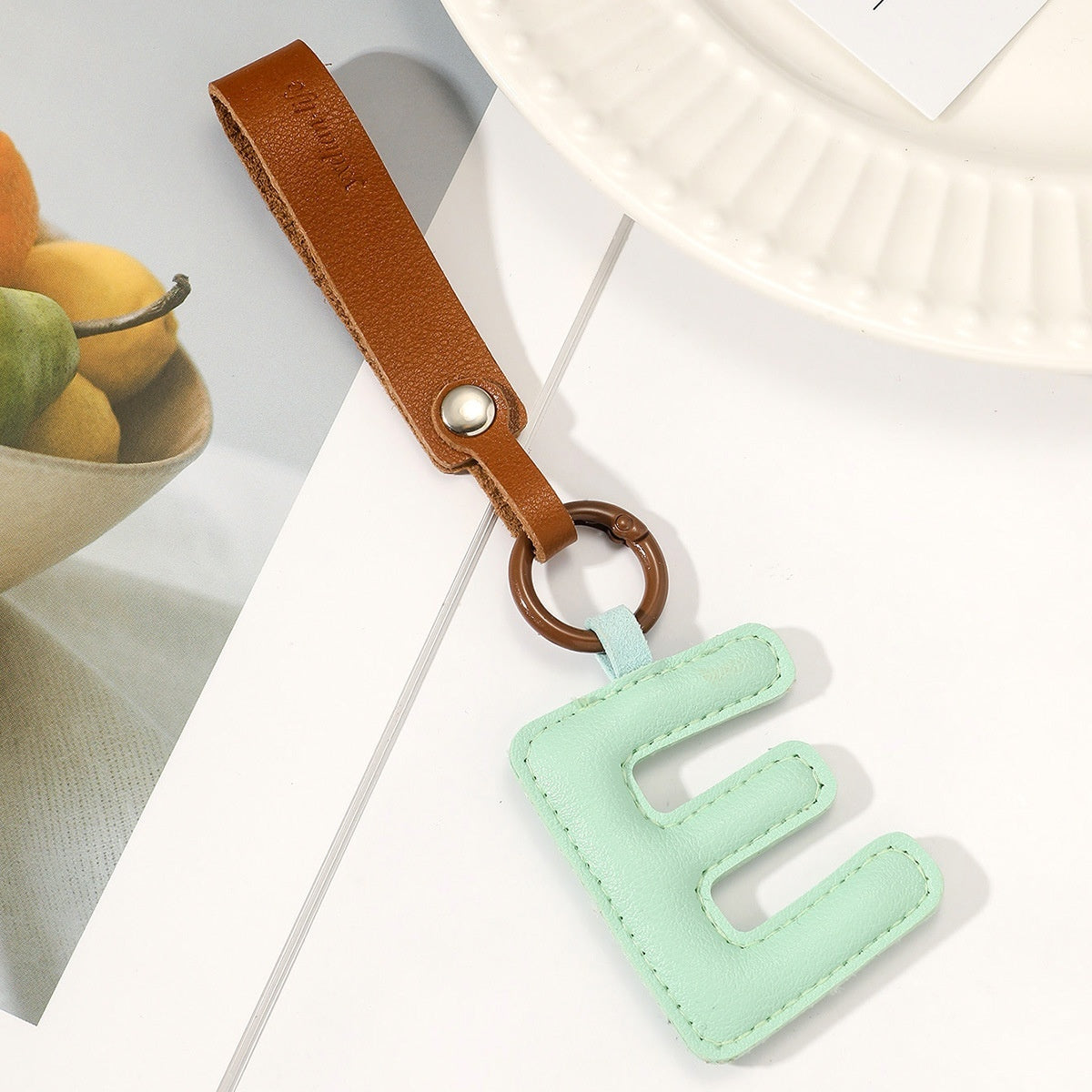 Leather Letter Keychain